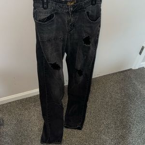 Men’s Black Distressed Jeans